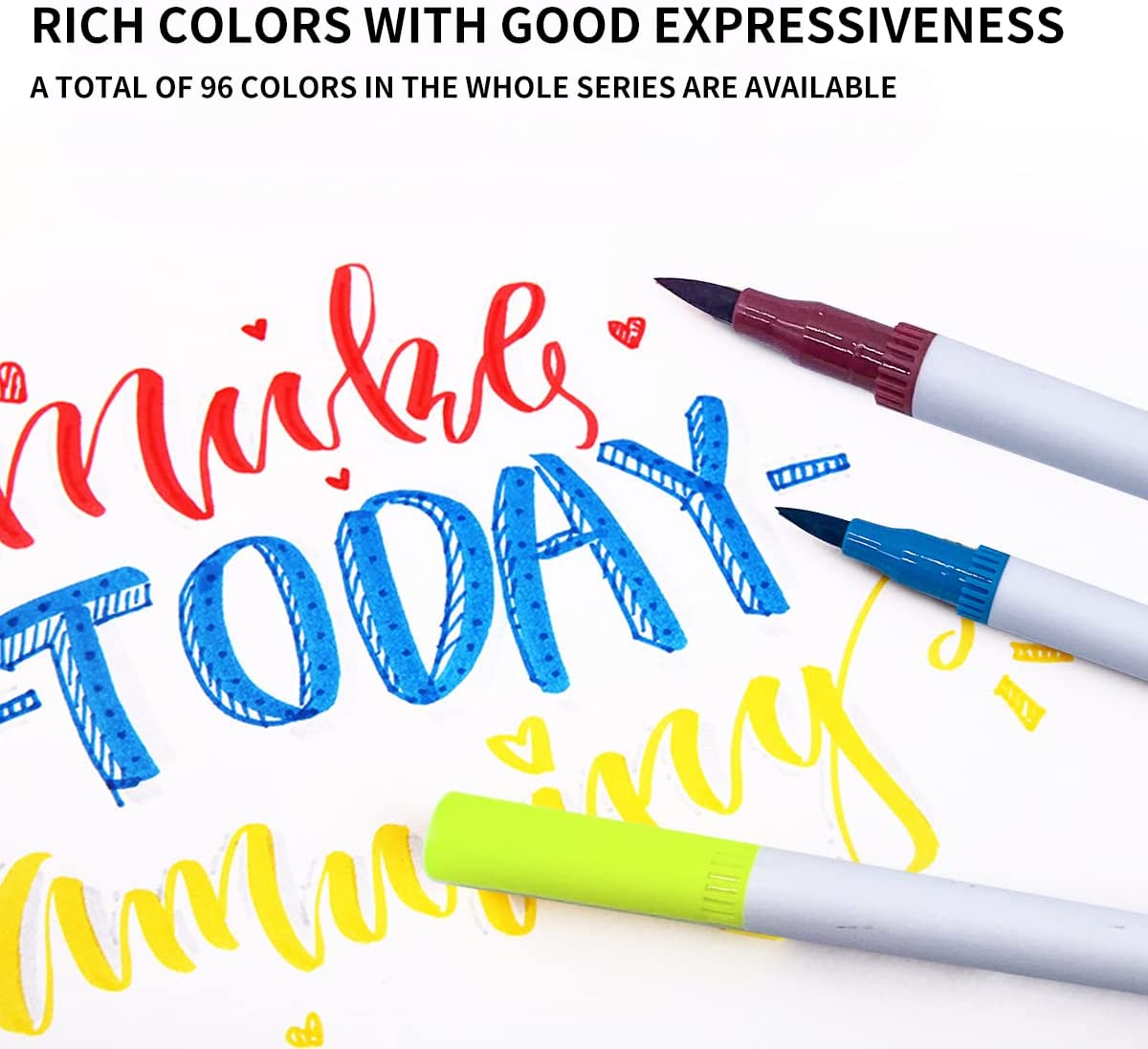 100 Colours Dual Tip Pen Set, Art Markers, Fineliner Pens for Kid