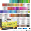 120 Colors Dual Brush Pens Art Markers, Fine and Brush Tip Markers for Adult Coloring Lettering Painting - MU-120