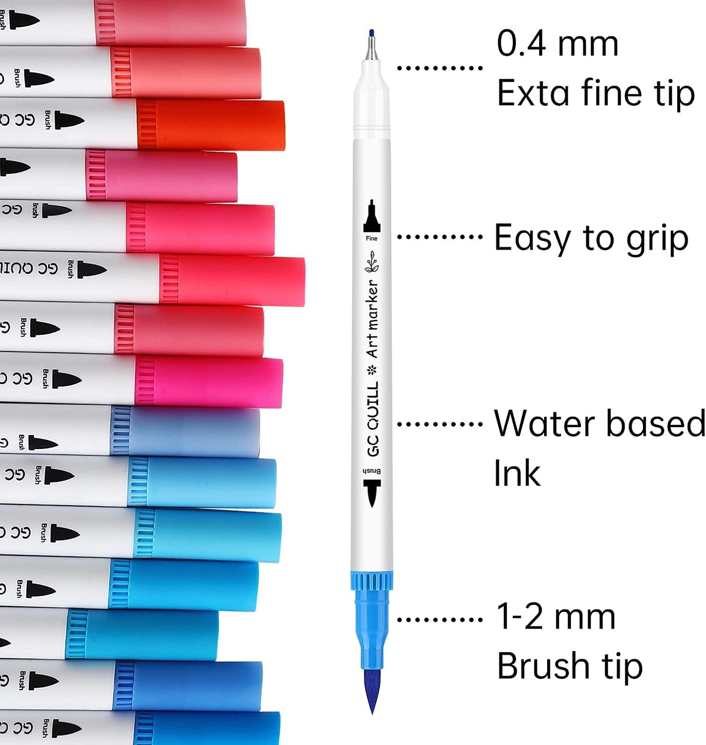 hhhouu 150 Colors Dual Tip Brush Pens Art Markers Set, Fine Tip Markers for Adult Coloring, Bullet Journals, Drawing, Lettering Calligraphy HO-150B