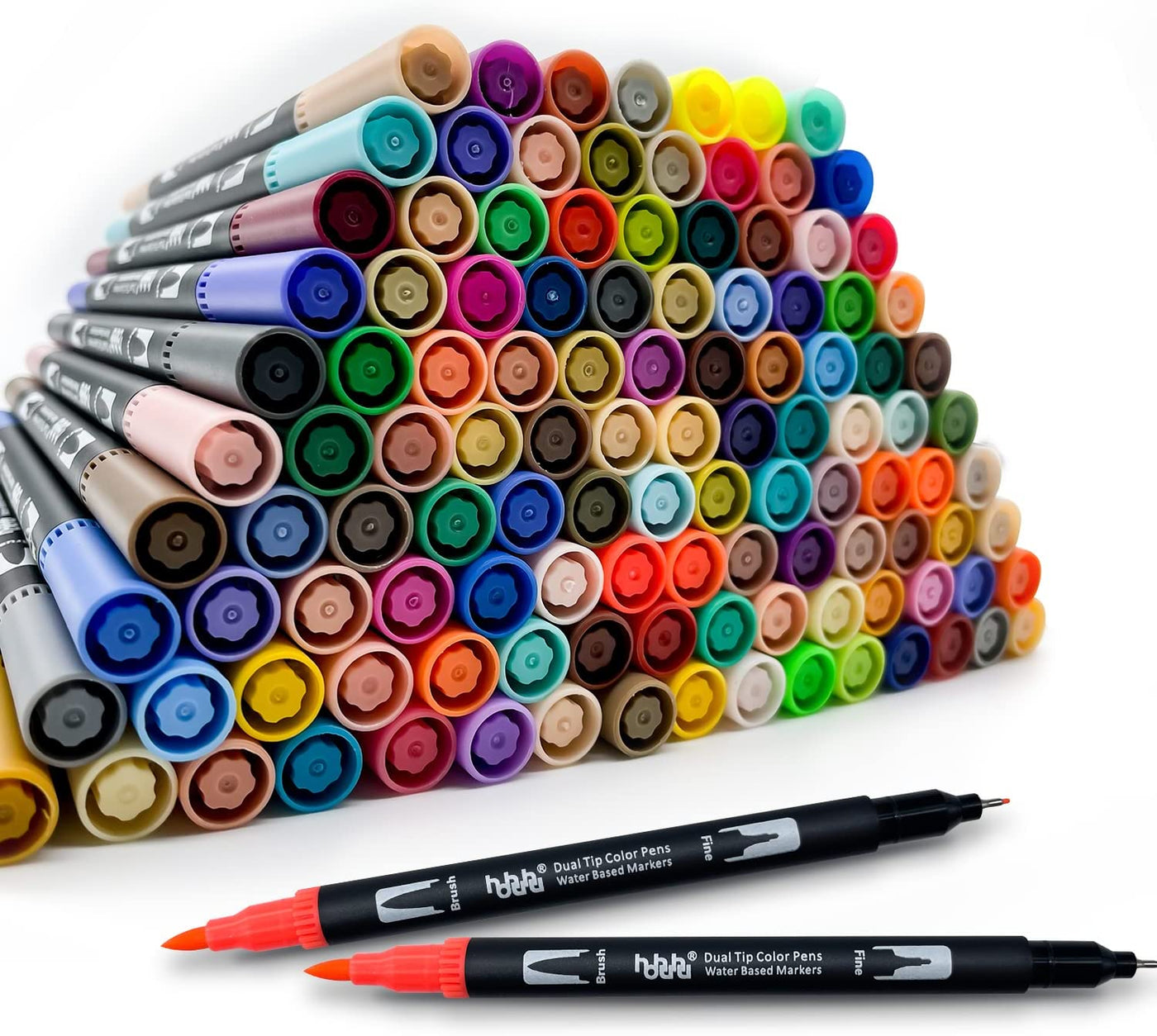 36pcs Markers Dual Tips Soft Colour Brush Pen Set Fine Art Drawing Water  Color | eBay