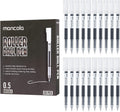 20 Pack Rolling Ball Pens, Quick-Drying Ink 0.5 mm Extra Fine Point Pens Liquid Ink Pen Rollerball Pens, Office Supplies for Writing, Notetaking, and Drawing (Black) MA-M20