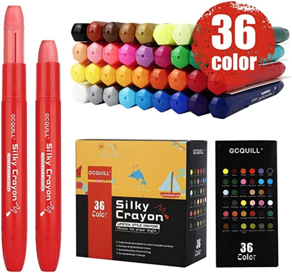 Ginflash Non-Toxic Wax Crayon 12~36Colors Edible Kid Drawing Supplies Eraseable Crayon Art Supplies School Kingdergartern Supply