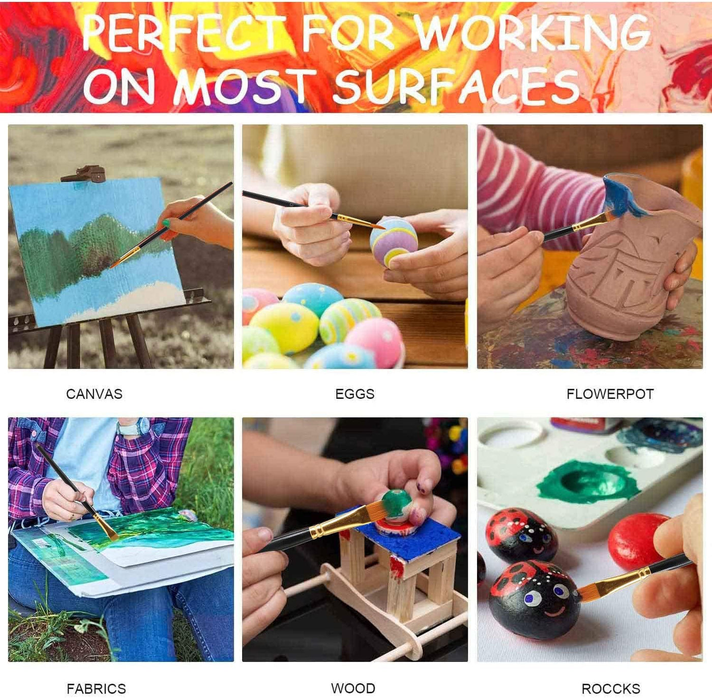 48 Pack Acrylic Paint Set Complete Paint Set for Kids, Adults