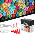 48 Colours Marker Pens Set, Graffiti Pen, Highlighter with Double Tips for Students Manga Artist Design School Drawing MH-48W