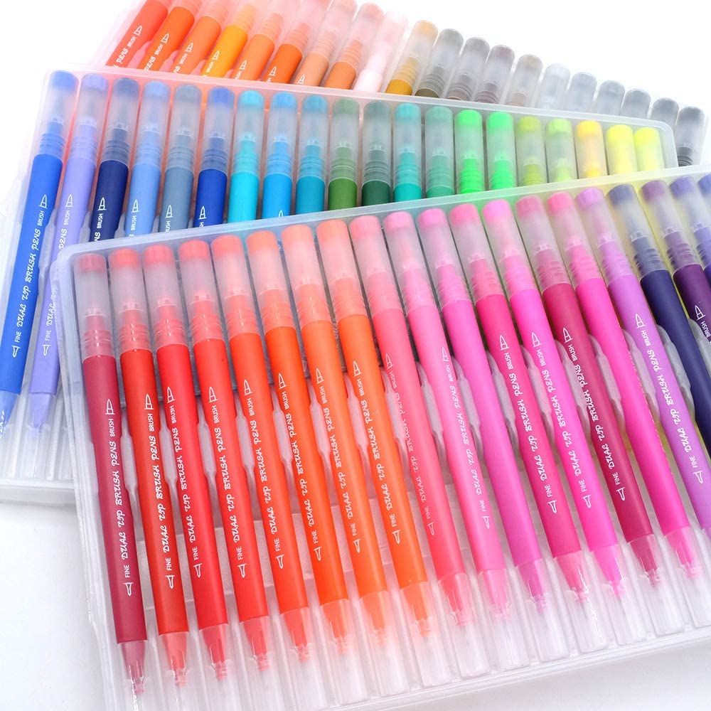 120 Colors Dual Brush Pens Art Markers, Fine and Brush Tip Markers