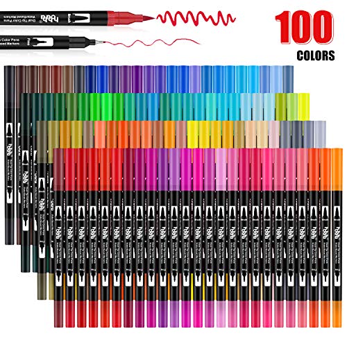 Colors Art Pens Set & Water Based Markers For Adult Coloring Calligraphy