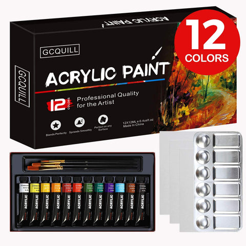  RoseArt Premium Paint Set – 12 Count Acrylic Paints for Canvas,  Wood, Ceramic and Fabrics – Craft Painting Supplies for Casual to  Professional Artists