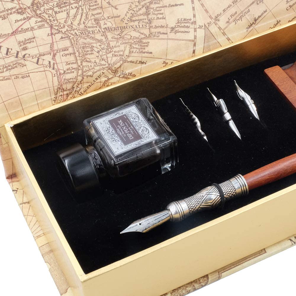 MU-02 Calligraphy Pen Set, Glass Dip Pen and Handcrafted Wooden Dip Pe –  hhhouu