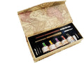 Calligraphy Pen Set, Wooden pen and Glass pen with 5 extra nibs and ink in gift box, for beginners GC-LL19