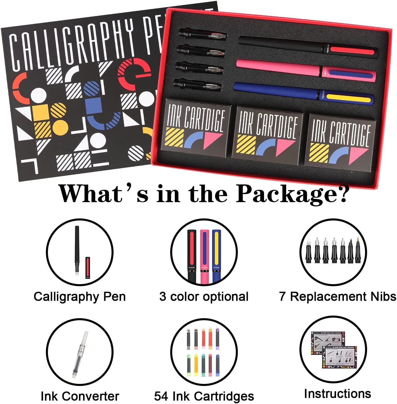 Beginner Dip Pen Set Includes 12 Colorful Ink Bottles Calligraphy