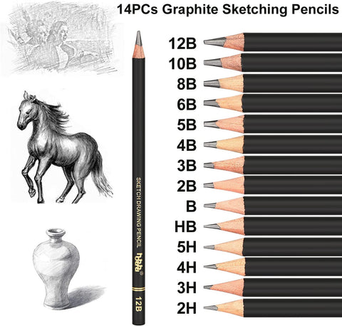 Art Supplies, 126-Piece Drawing Pencils and Sketch Set , Professional  Drawing Kit Includes Graphite, Charcoals ,Zippered