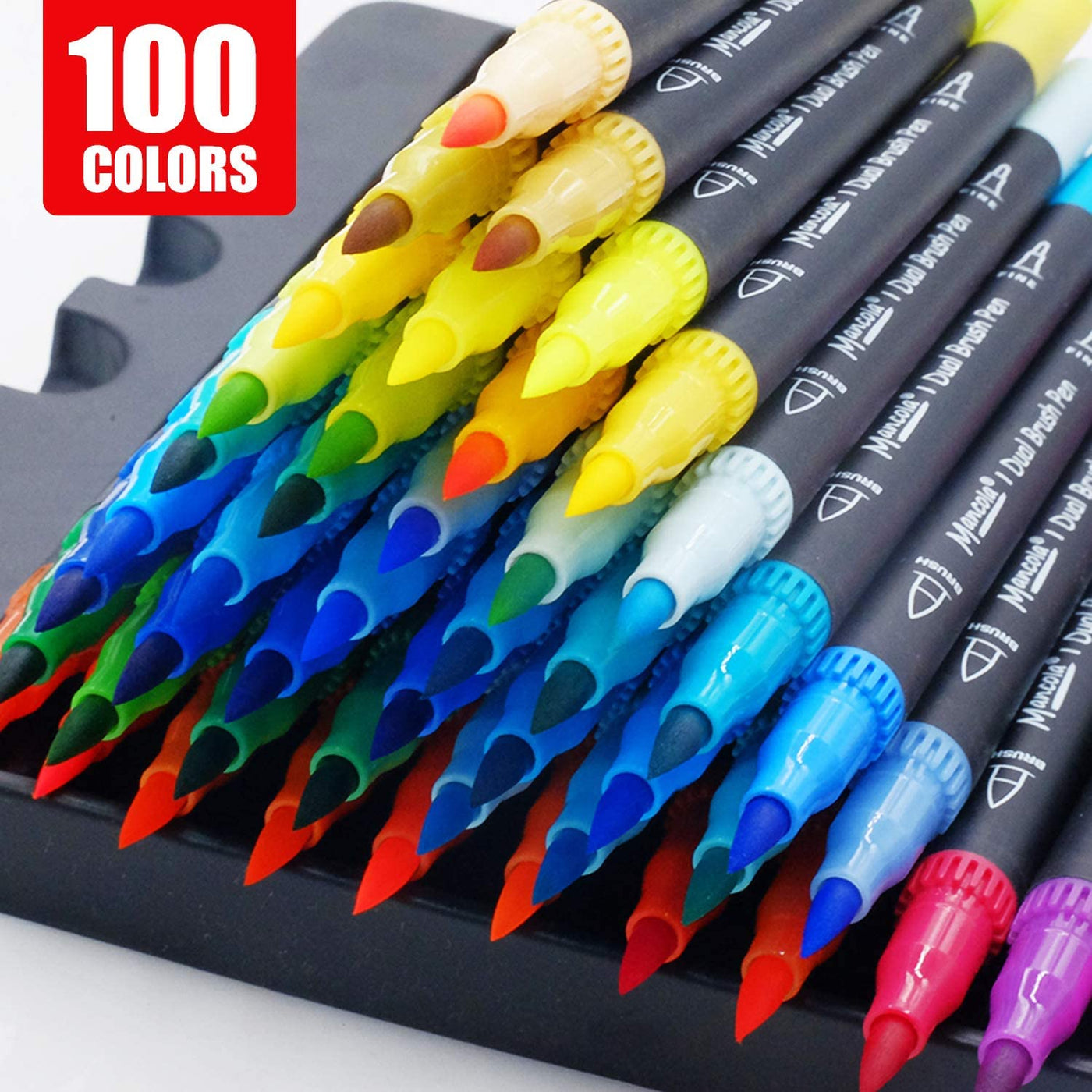 Pennarelli Brush Pen Hhhouu - 100 Colori Doppia Punta Per Lettering E Disegno - Foto 10
