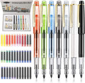 Fountain Pen Set 7 Different Size Nibs and 36 Assorted Ink Cartridges Kit for Calligraphy Lettering - Complete Easy Learning Set for Beginners