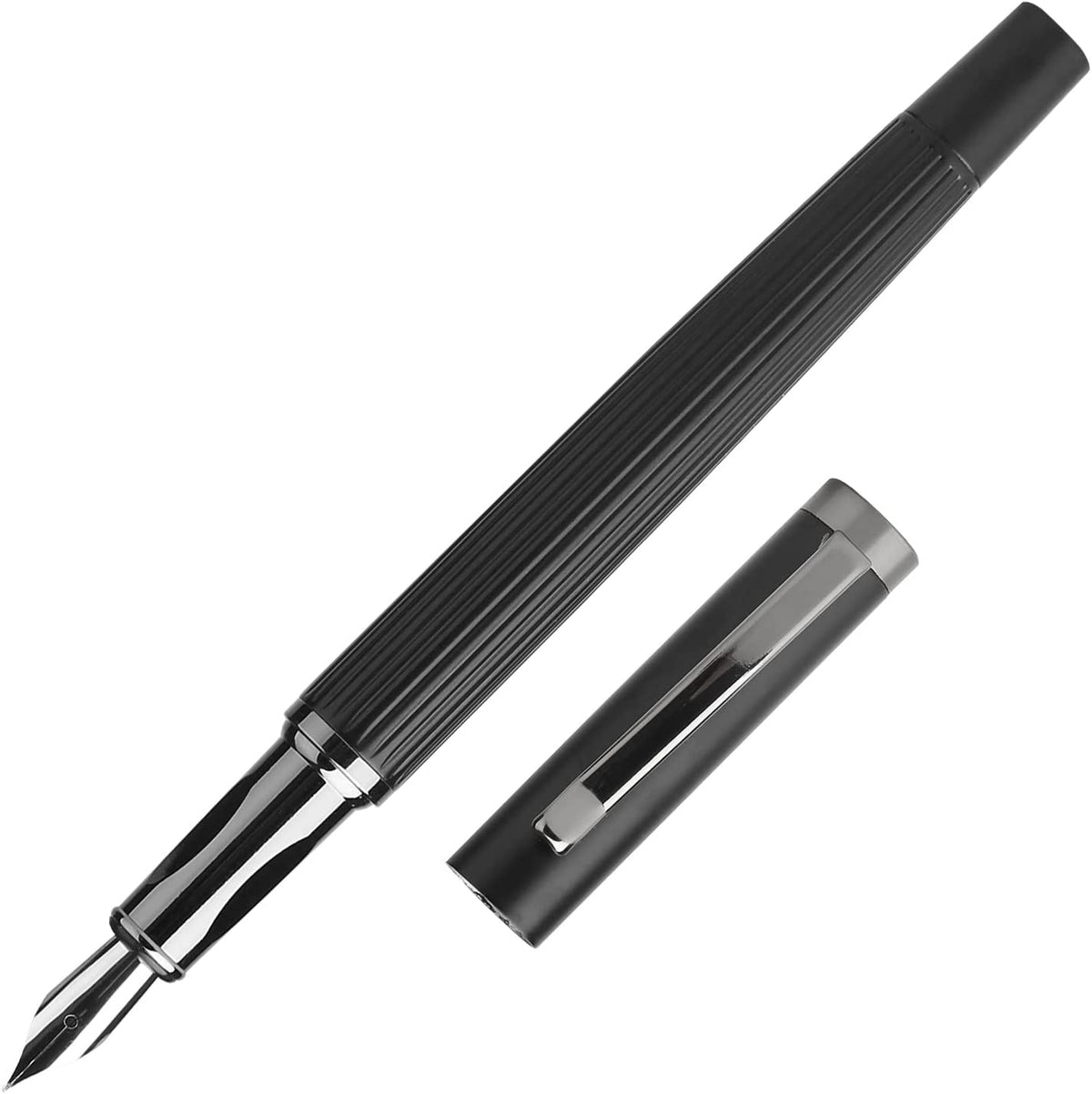Fountain Pen with Ink Converter, Comfort Grips Fine Nib with Gift Case for Men & Women, Executive Office, Professional GC-FSB-01