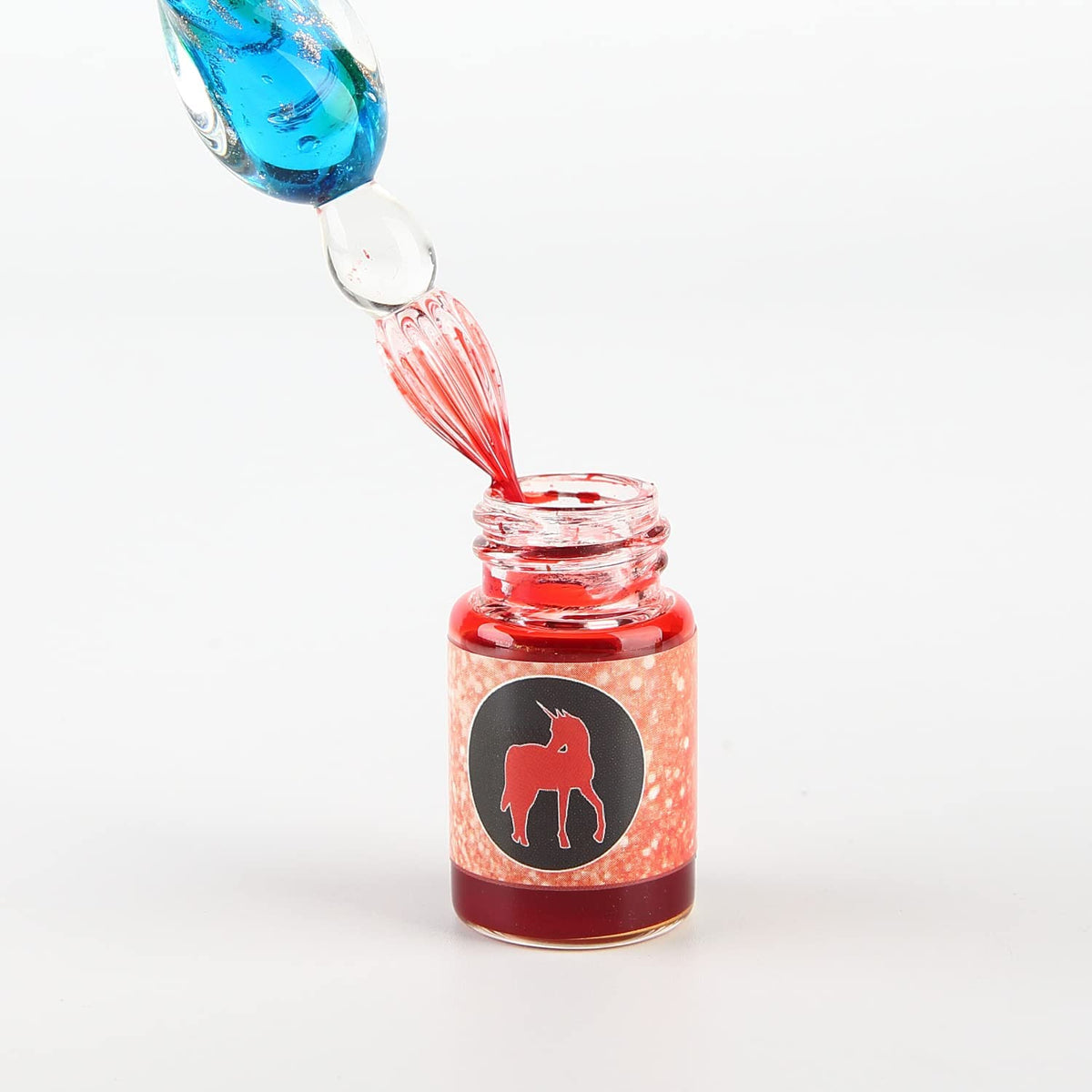 Glass Dip Pen Ink Set- Crystal Pen with 12 Colorful Inks for Art, Writing, Signatures, Calligraphy, Decoration, Gift GCGP-06