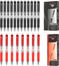 Refillable & Retractable Rolling Ball Gel Pens Set, Fine Point 12PCS Black and 8PCS RED Ink Colors for Office School Smooth Writing GC-GP20
