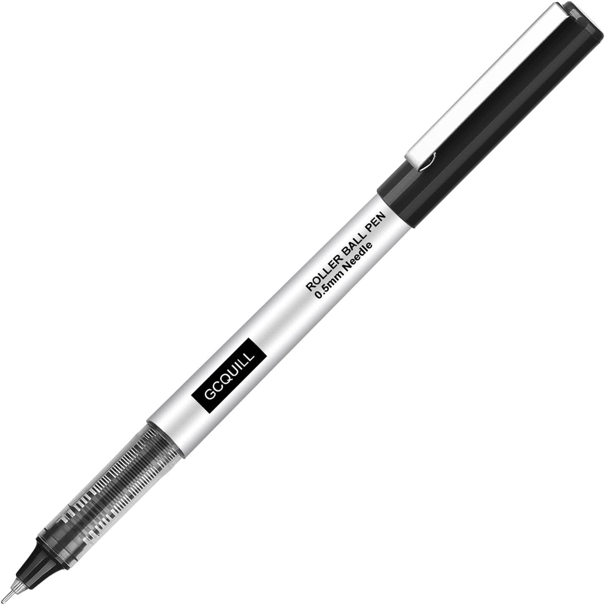 Rollerball Pens, Pack of 24, 0.5mm Black Liquid Ink Pens for Bullet Journaling, Fine Point Rollerball, Office Supplies for Writing, Taking Notes & Sketching BK24