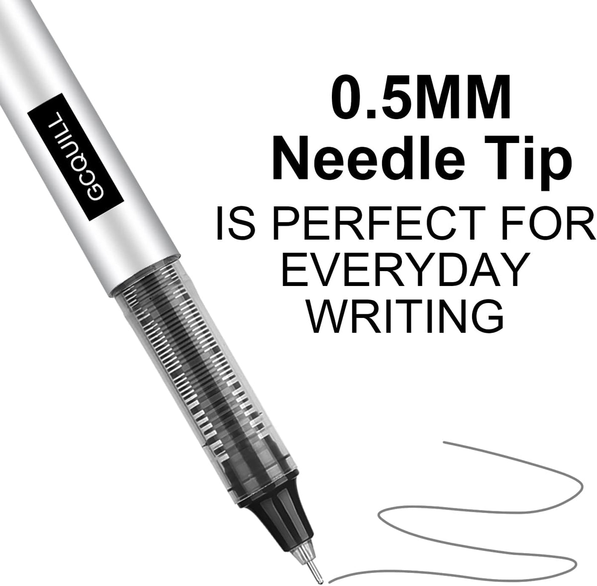 Rollerball Pens, Pack of 24, 0.5mm Black Liquid Ink Pens for Bullet Journaling, Fine Point Rollerball, Office Supplies for Writing, Taking Notes & Sketching BK24