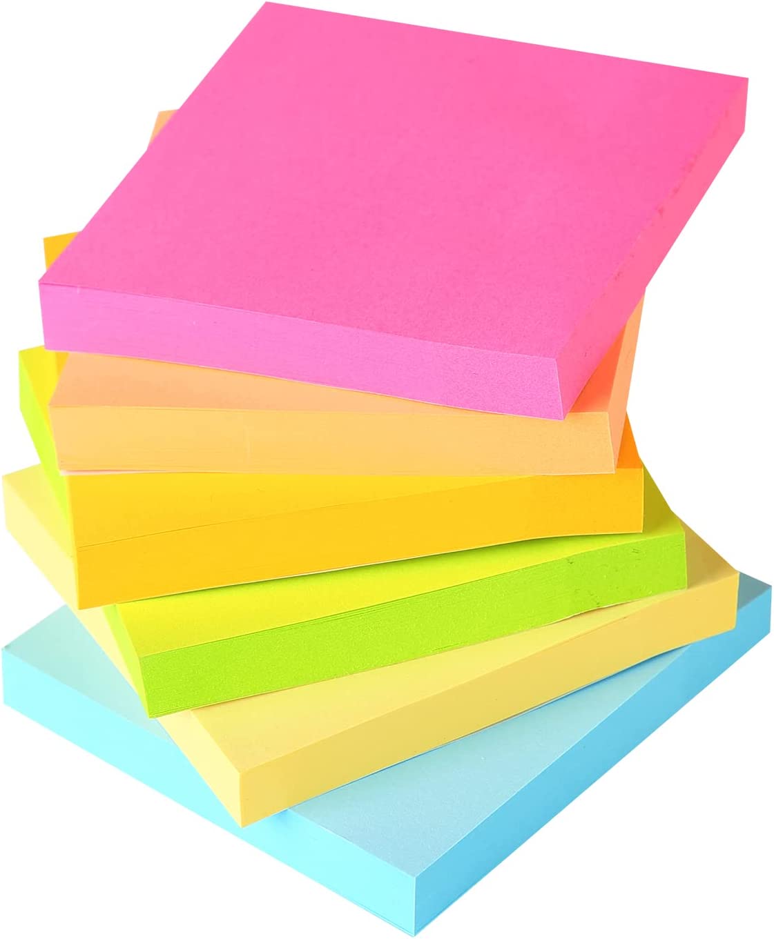 Sticky Notes Post, 8 Colors Self Sticky Notes Pad Its 3X3 in,16 Pads Bright Post Stickies Colorful Big Square Sticky Notes for Office, Home, School, Meeting,100 Sheets/pad